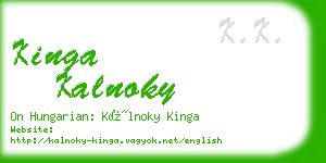 kinga kalnoky business card